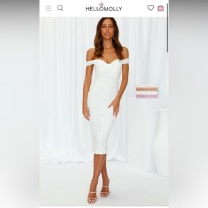 Hello Molly Wishing 4U Midi Dress White